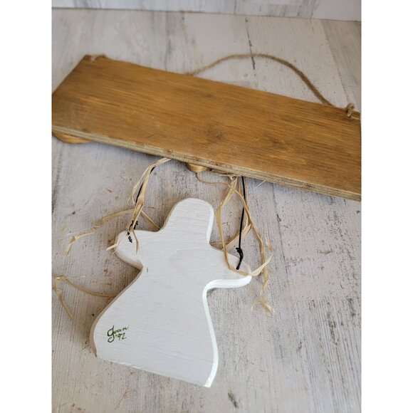 Vintage wooden sign beware ghost crossing set hanging Halloween - Picture 6 of 7